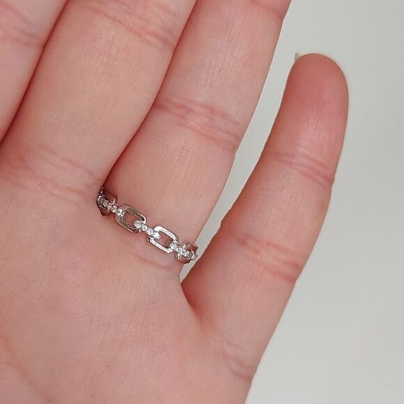 925 Sterling Silver Links Ring - Picture 8 of 8